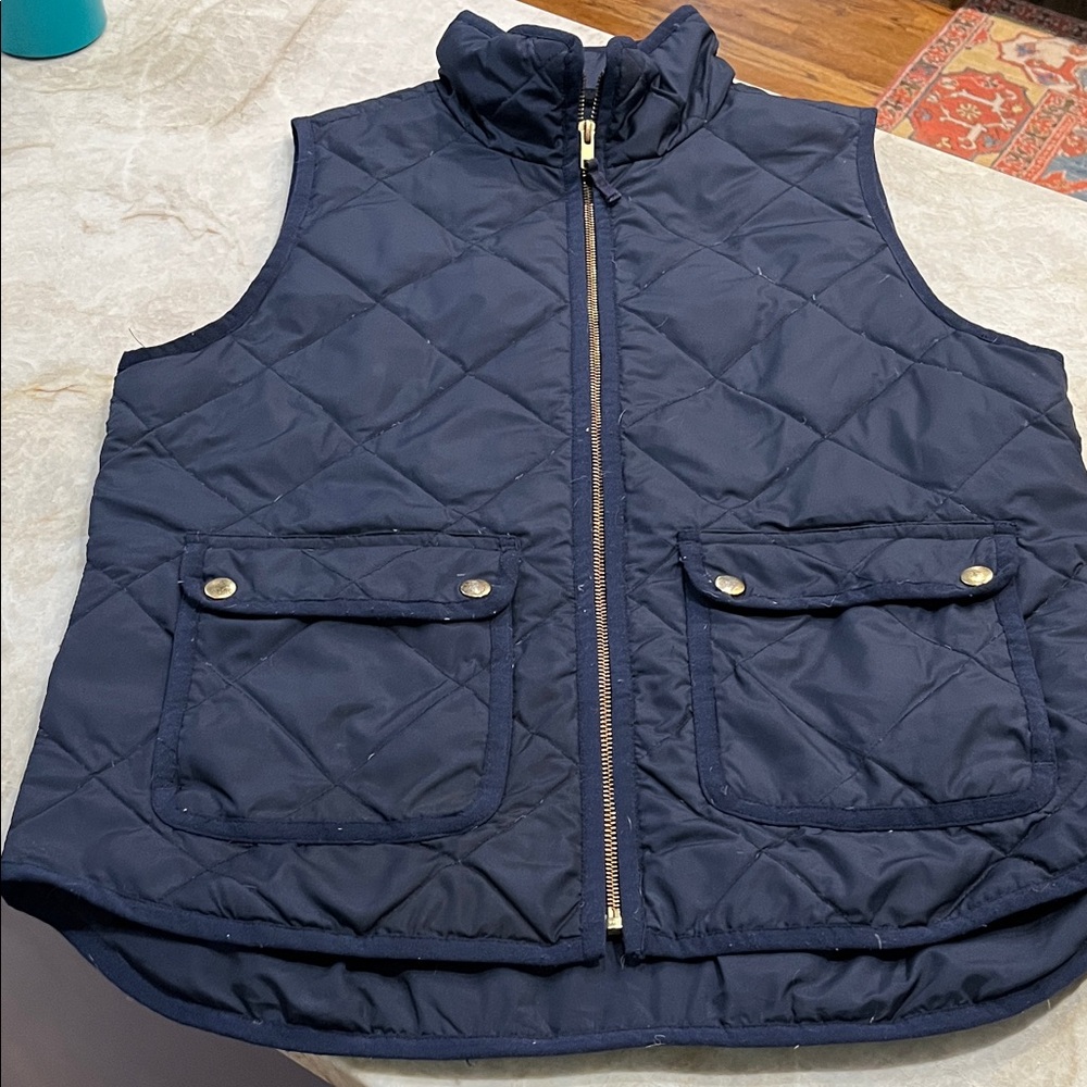 J. Crew Dark Blue Quilted Vest